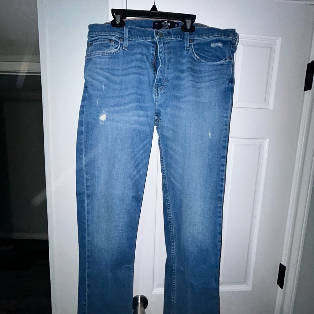Hollister Men's Straight Jeans in Light Blue